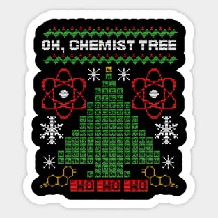 Oh Chemist Tree Funny Christmas Chemistry Sticker